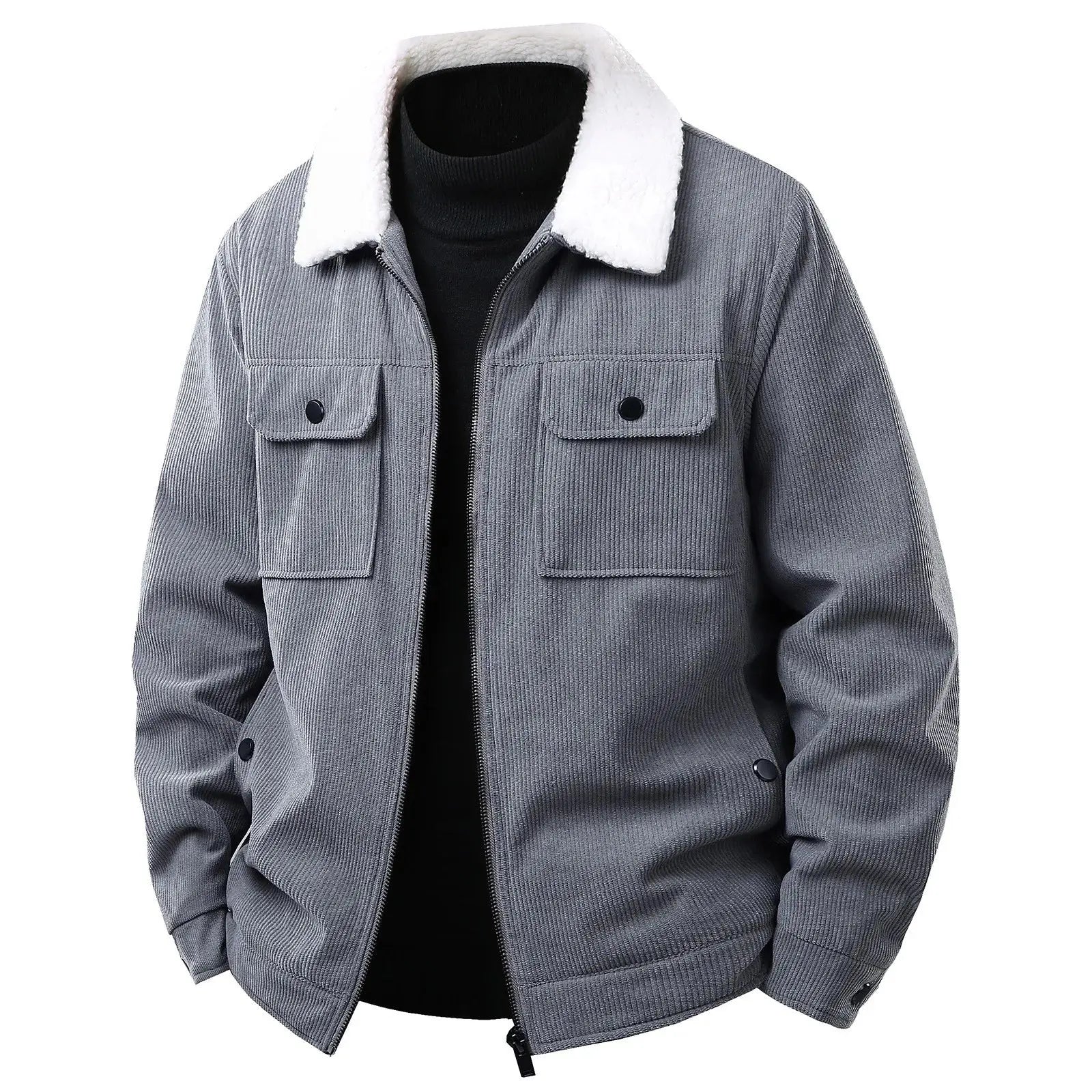 Caden - Classic Men's Corduroy Jacket with Fleece Lining for Casual Wear 2