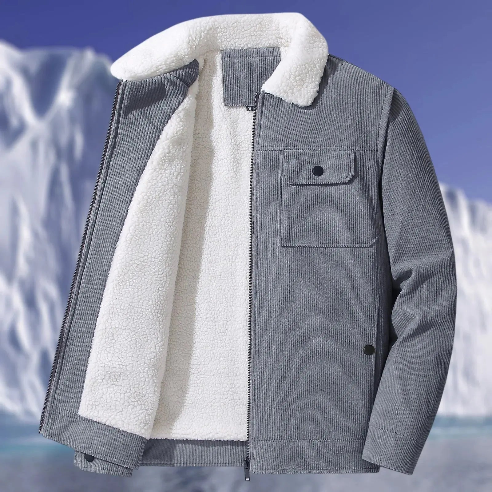 Caden - Classic Men's Corduroy Jacket with Fleece Lining for Casual Wear 9