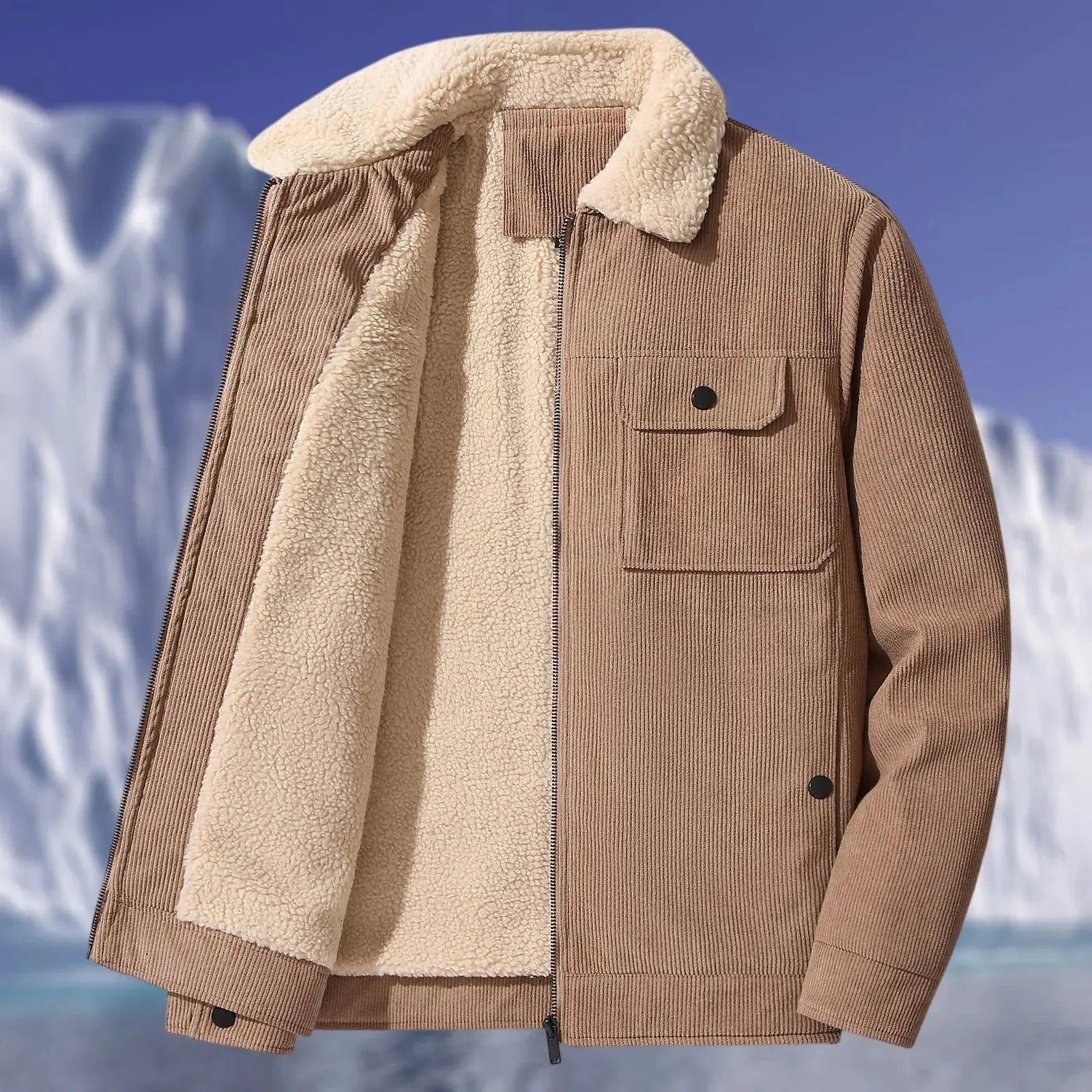 Caden - Classic Men's Corduroy Jacket with Fleece Lining for Casual Wear 7