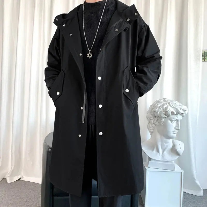 Caden - Oversized Men's Hooded Jacket In Korean Streetwear Style For Casual Outings 0