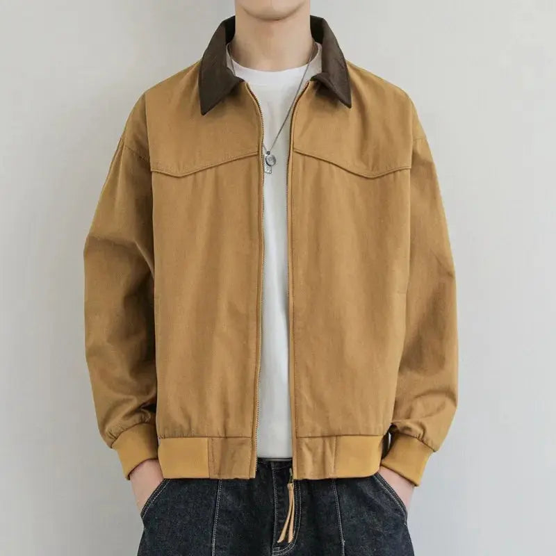 Caden - Vintage Workwear Jacket With Loose Fit For Casual Spring And Autumn Wear 0