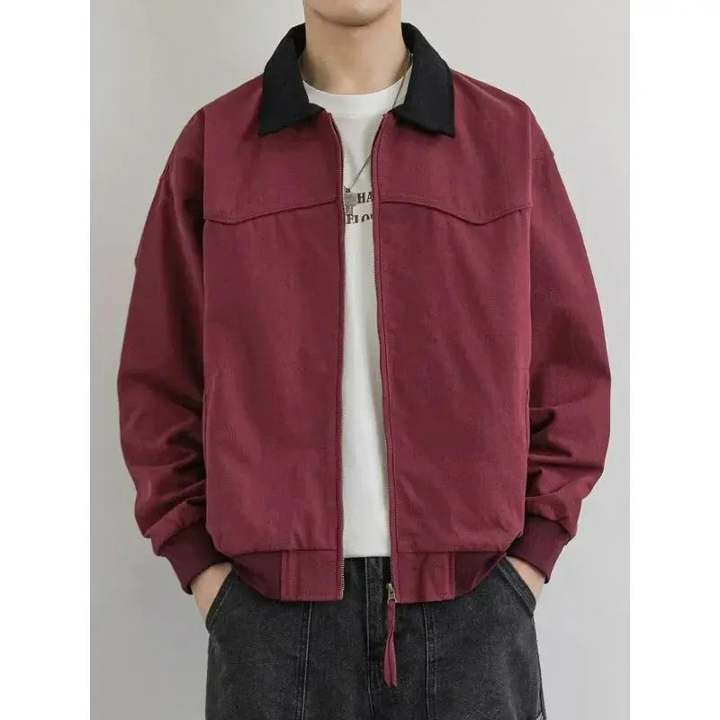 Caden - Vintage Workwear Jacket With Loose Fit For Casual Spring And Autumn Wear 1