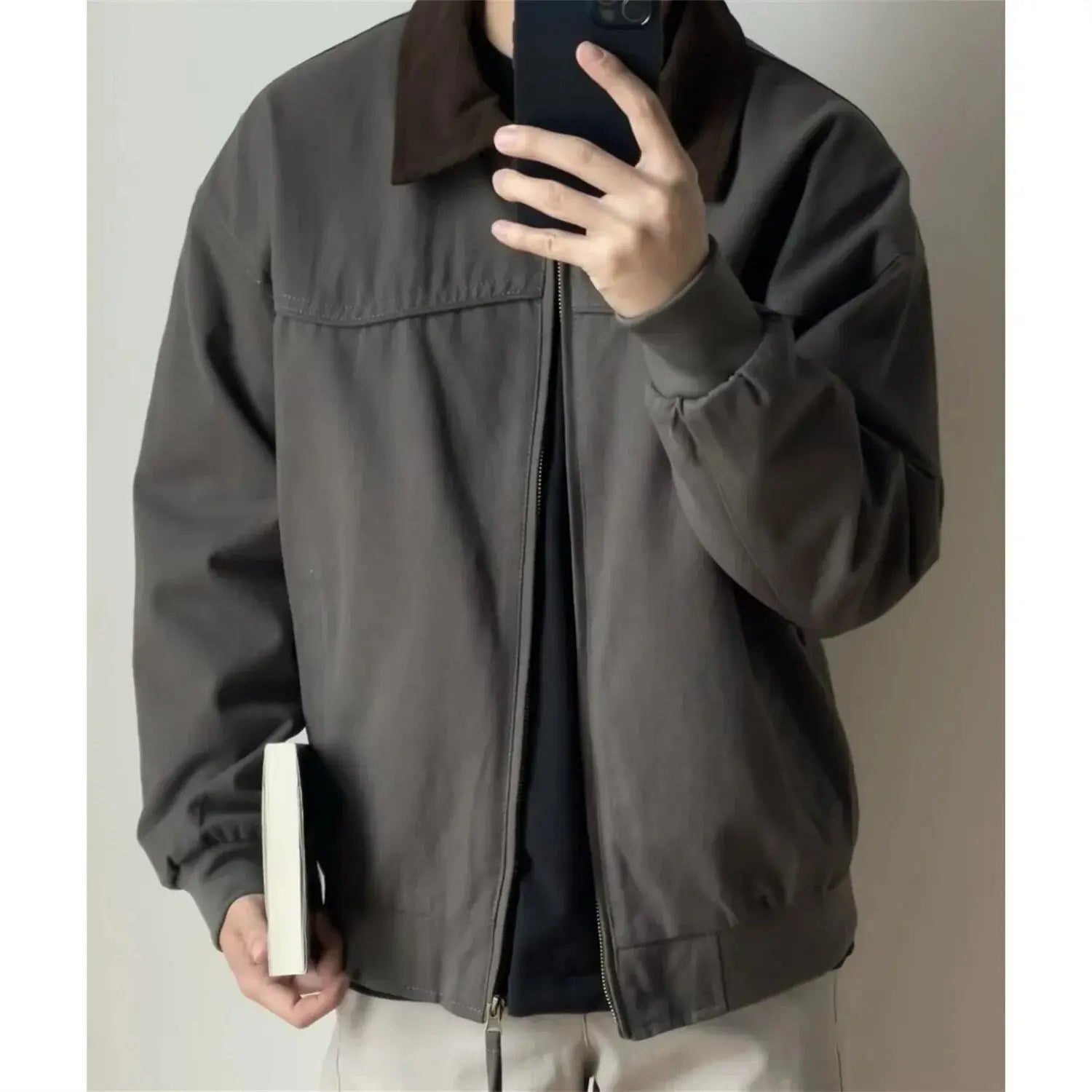 Caden - Vintage Workwear Jacket With Loose Fit For Casual Spring And Autumn Wear 4