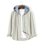 Caden – Casual Men's Cord Jacket With Contrast Hood For Everyday Wear 0