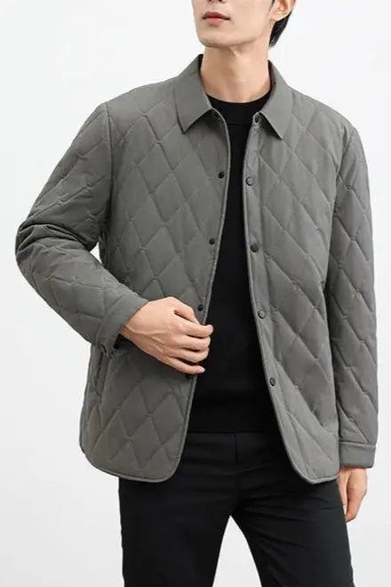 Caden – Classic Men's Puffer Jacket With Diamond Pattern For Casual And Smart Occasions 0