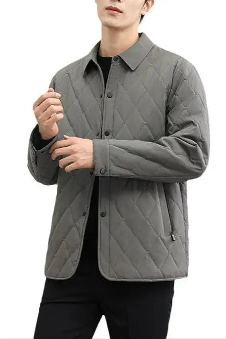 Caden – Classic Men's Puffer Jacket With Diamond Pattern For Casual And Smart Occasions 4