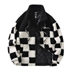 Caden – Stylish Men's Fleece Jacket With Chessboard Pattern For Winter Wear 1