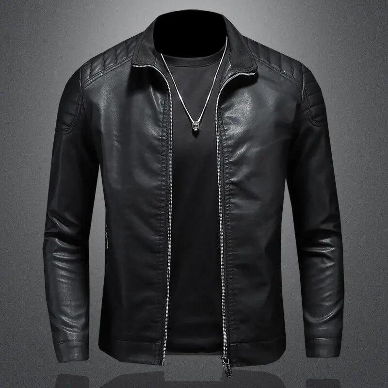 Caden – Stylish Men's Leather Biker Jacket With Premium Feel For Business And Casual Wear 2