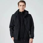 MunaWear - Jackets - Caden – Waterproof Men's Windbreaker With Slim Fit For Outdoor Adventures - Black / 5XL