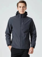 MunaWear - Jackets - Caden – Waterproof Men's Windbreaker With Slim Fit For Outdoor Adventures - Gray / 5XL