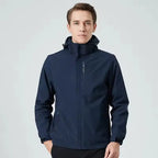 MunaWear - Jackets - Caden – Waterproof Men's Windbreaker With Slim Fit For Outdoor Adventures - Navy Blue / 5XL