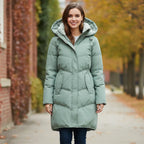 MunaWear - Jackets - Ena - Black Puffer Jacket For Women With Luxurious Insulation For Casual Outings - Light Green / 3XL