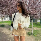 MunaWear - Jackets - Liora - Chic Women's Bomber Jacket With Cropped Design For Everyday Style - 