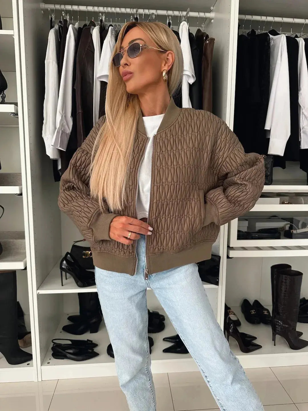 MunaWear - Jackets - Liora - Cozy Women's Quilted Jacket With Zip Front For Casual Outings And Everyday Style - 