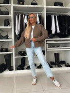 MunaWear - Jackets - Liora - Cozy Women's Quilted Jacket With Zip Front For Casual Outings And Everyday Style - 