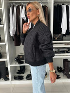 MunaWear - Jackets - Liora - Cozy Women's Quilted Jacket With Zip Front For Casual Outings And Everyday Style - Black / 2XL