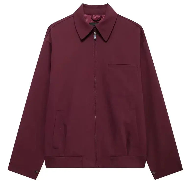 MunaWear - Jackets - Liora - Cropped Women's Jacket With Tailored Fit For Casual Layering - Wine Red / L