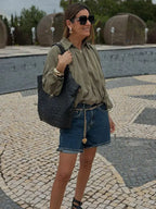 MunaWear - Jackets - Liora - Loose Fit Women's Jacket With Long Puff Sleeves For Casual Streetwear Style - 