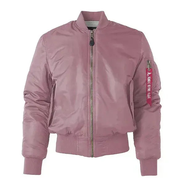 MunaWear - Jackets - Liora - Stylish Women's Bomber Jacket With Windproof Design For Urban Adventures - Pink / 2XL