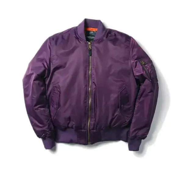 MunaWear - Jackets - Liora - Stylish Women's Bomber Jacket With Windproof Design For Urban Adventures - Purple / 2XL
