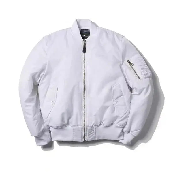 MunaWear - Jackets - Liora - Stylish Women's Bomber Jacket With Windproof Design For Urban Adventures - White / 2XL