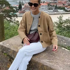 MunaWear - Jackets - Liora - Stylish Women's Cropped Blazer With Tailored Fit For Office And Casual Wear - 