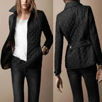 MunaWear - Jackets - Liora - Stylish Women's Quilted Jacket With Foldable Cuffs For Casual And Semi-Formal Wear - Black / 6XL
