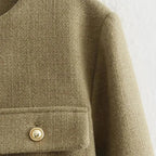 MunaWear - Jackets - Liora - Trendy Women's Cropped Bomber Jacket With Round Neck For Casual Street Style - 