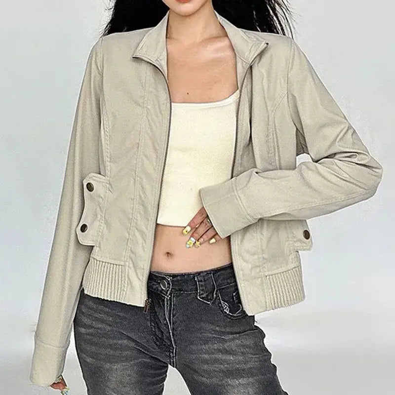 Liora - Versatile Flight Staff Jacket With Industrial Design For Autumn And Winter 0