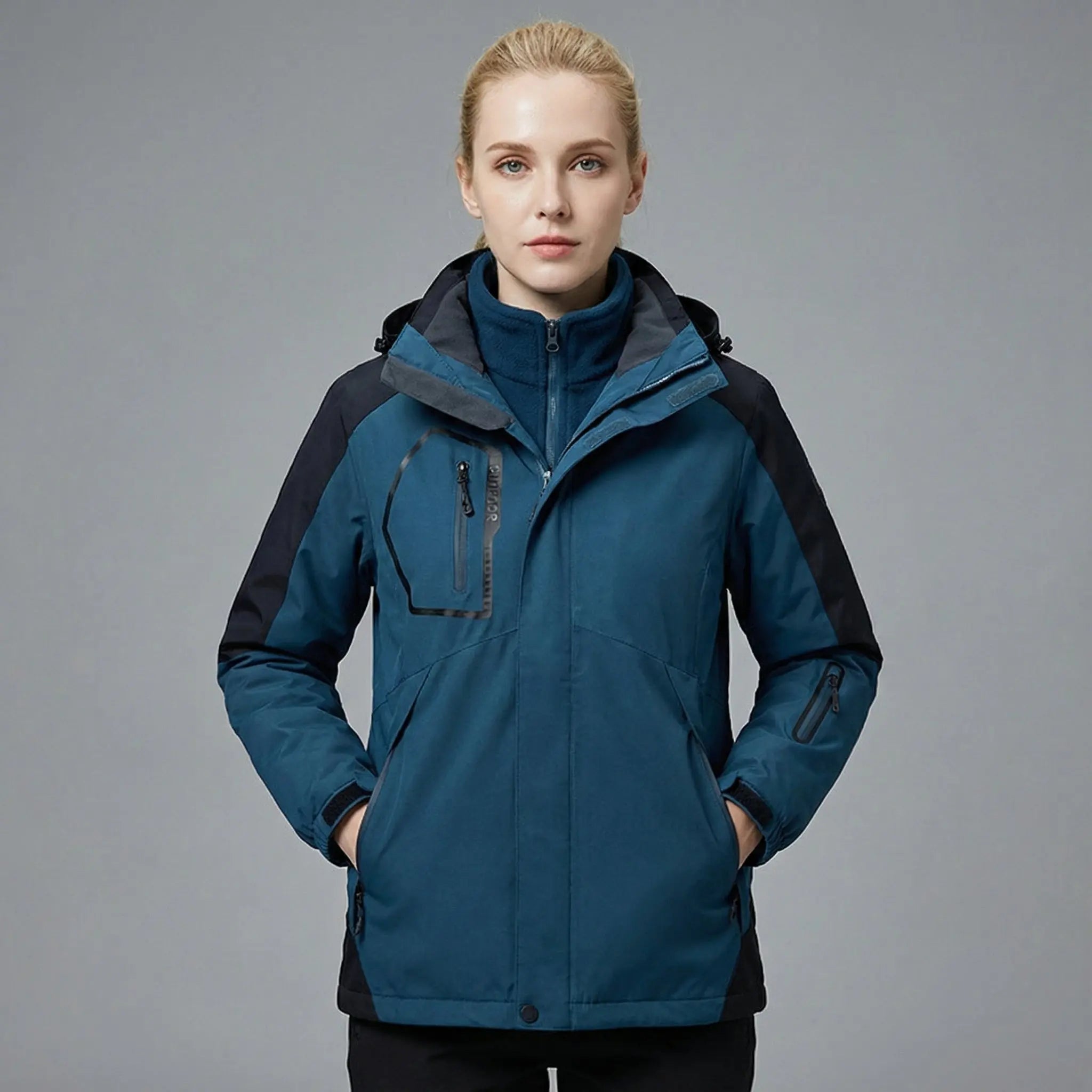 MunaWear - Jackets - Mirra – Insulated Women's Ski Jacket With Windproof For Skiing And Outdoor Adventures - Dark Blue / 5XL