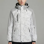 MunaWear - Jackets - Mirra – Insulated Women's Ski Jacket With Windproof For Skiing And Outdoor Adventures - Gray/Camo / 5XL
