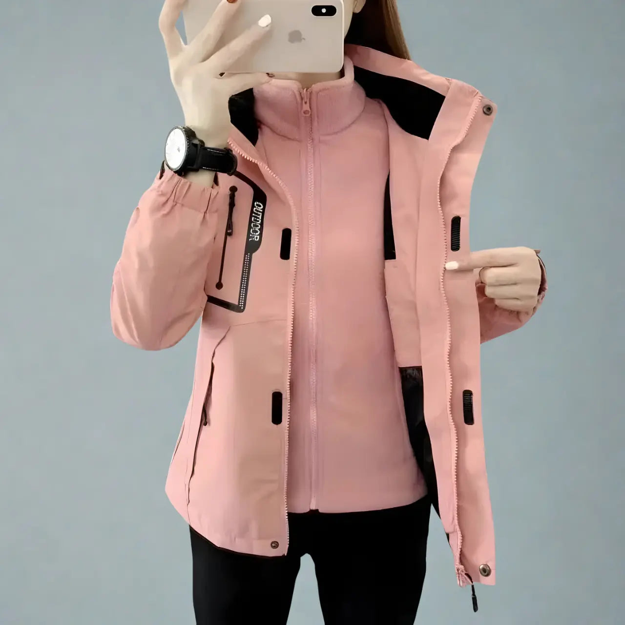 MunaWear - Jackets - Mirra – Insulated Women's Ski Jacket With Windproof For Skiing And Outdoor Adventures - Pink / 5XL