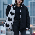 MunaWear - Jackets - Viela – Stylish Women's Winter Jacket With Zipper For Cold Days - Black / 2XL