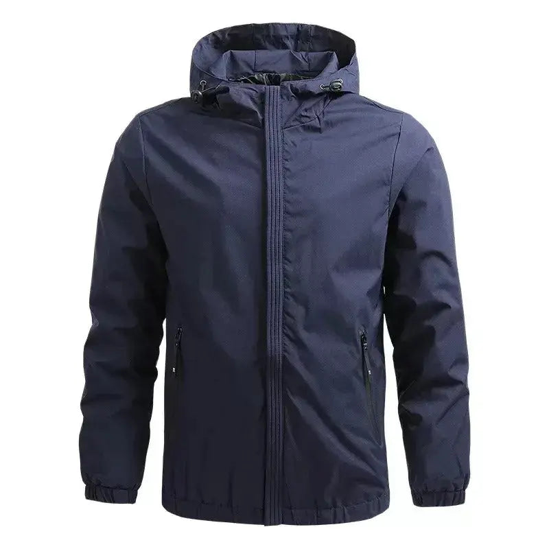 Theo – Lightweight Men's Windbreaker Jacket With Hood For Outdoor Adventures- Blue