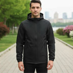 MunaWear - Jackets & Coats - Theo – Lightweight Men's Windbreaker Jacket With Hood For Outdoor Adventures - Black / 5XL