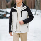 MunaWear - Jackets & Coats - Varden – Versatile Men's Ski Jacket With Hooded Design For Outdoor Adventures - Black/White / 5XL