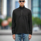Austin – High Elasticity Half Zip-Up Sweatshirt for Men in Warm Brushed Nylon