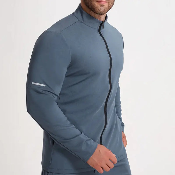 Gavin – Men's Long Sleeve Solid Color Sports Jacket with Stand-Up Collar for Running and Casual Wear