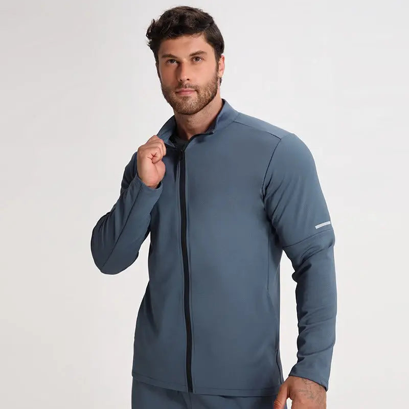 Gavin – Men's Long Sleeve Solid Color Sports Jacket with Stand-Up Collar for Running and Casual Wear