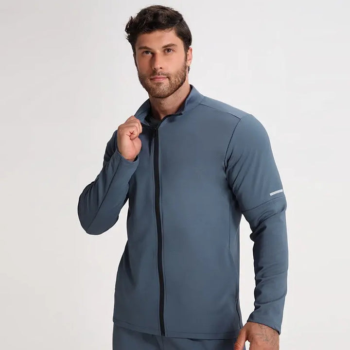 Gavin – Men's Long Sleeve Solid Color Sports Jacket with Stand-Up Collar for Running and Casual Wear