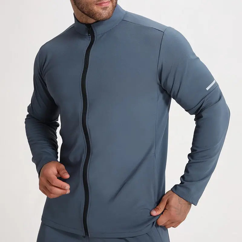 Gavin – Men's Long Sleeve Solid Color Sports Jacket with Stand-Up Collar for Running and Casual Wear