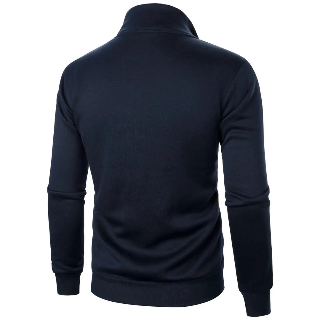MunaWear - Jackets & Vests - Isaac – Casual Sports Zipper Stand Collar Hoodie Coat in Solid Color for Men - 