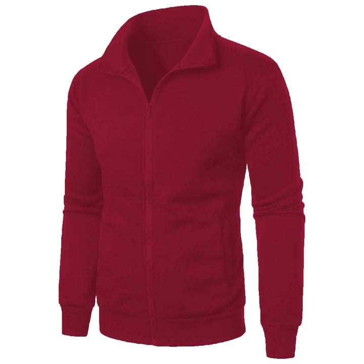 MunaWear - Jackets & Vests - Isaac – Casual Sports Zipper Stand Collar Hoodie Coat in Solid Color for Men - 
