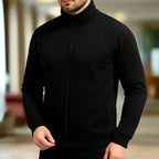 Isaac – Casual Sports Zipper Stand Collar Sweatshirt in Solid Color for Men