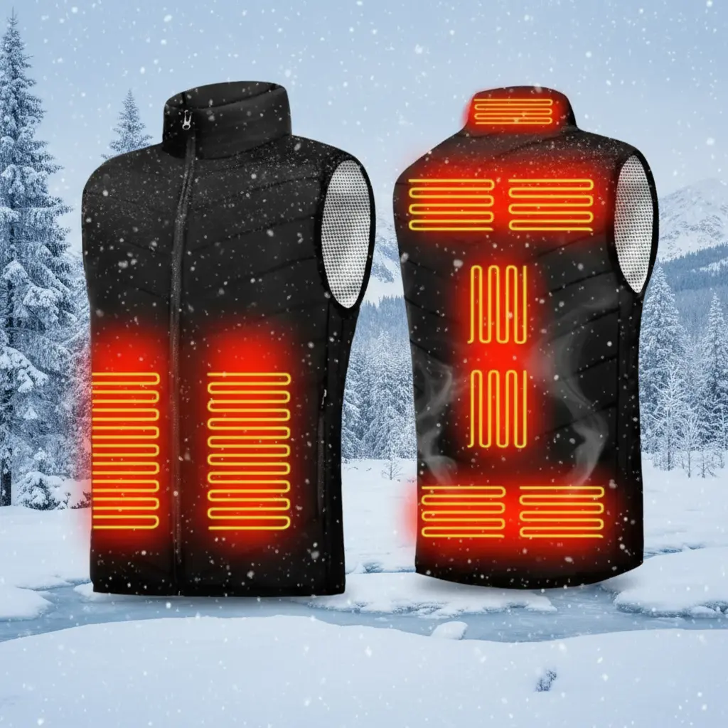 MunaWear - Jackets & Vests - Reid – 9-Zone Heated Vest for Men & Women with Graphene Technology, USB Compatible - Black / 5XL