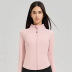 Suri – Full Zip Long Sleeve Spandex Yoga Jacket with Thumb Holes for Women