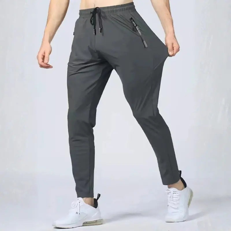 MunaWear - Joggers - Caden - Quick-Drying Men's Joggers With High Stretch For Fitness And Casual Wear - Gray / 7XL