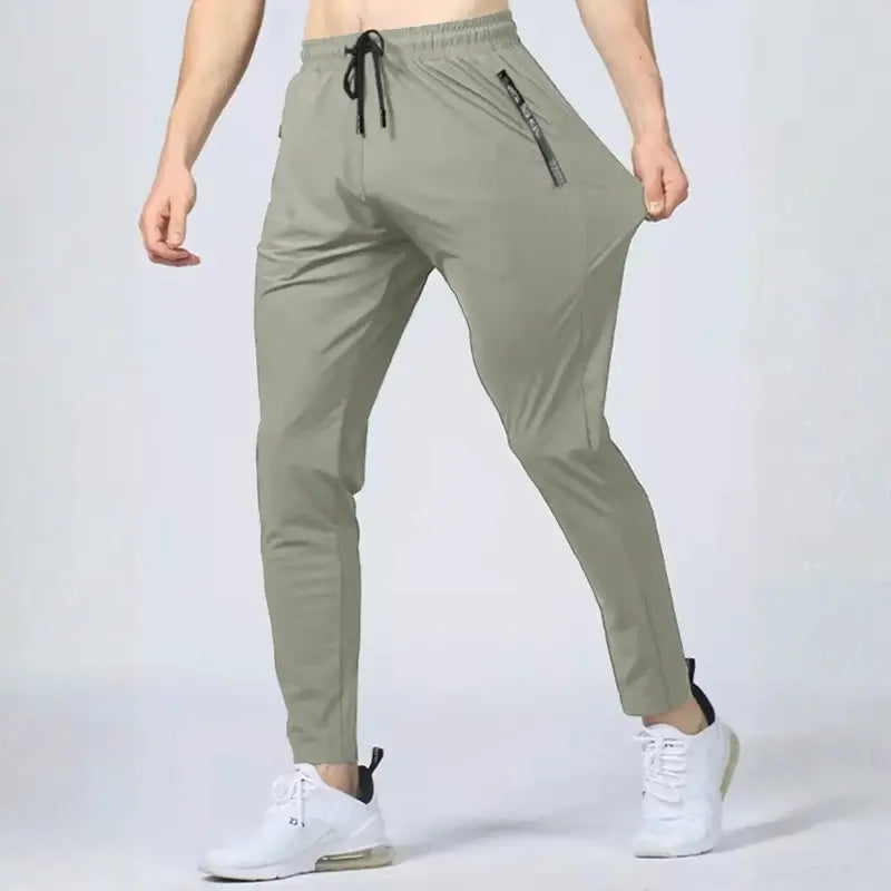 MunaWear - Joggers - Caden - Quick-Drying Men's Joggers With High Stretch For Fitness And Casual Wear - Khaki / 7XL