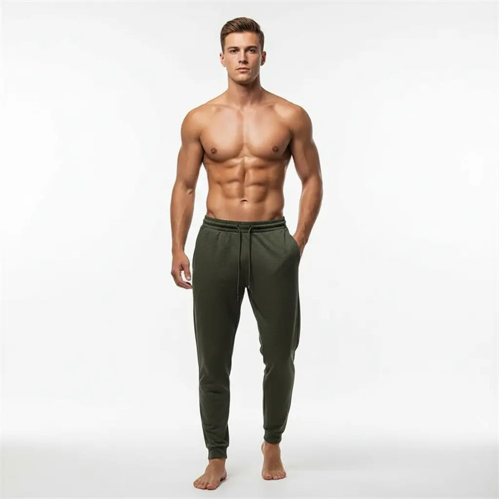 MunaWear - Joggers - Ethan - Lightweight Quick-Dry Joggers for Men, Perfect for Hiking & Running - Green / 5XL