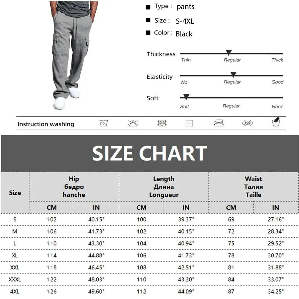 Ethan – Straight Fit Multi-Pocket Joggers for Men, Comfortable Track Pants for Sports & Streetwear, Size S-XXL 2